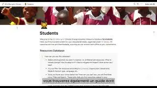 Base de donn&eacute;es des ressources &eacute;ducatives sur le changement climatique