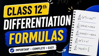 Differentiation All Formulas For Board Exam 2025 || Class 12 differentiation Formulas Chapter 5
