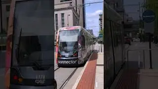 Cincinnati Connector Streetcar departing 4th and Main station #train #streetcar #shorts