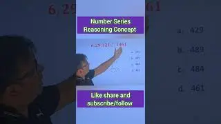 Number series reasoning concept #sscgd #sscresoning #sscexam #reasoning #numberanalogy #chsl #ssc