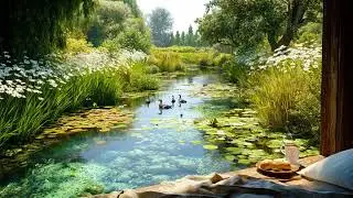 Springtime Nature Sounds for a Sunday Morning - Relieve Stress with Stream Sounds, Birds Singing,...