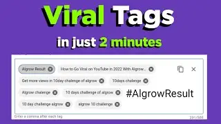 How to Go Viral  on YouTube in 2022 With Algrow Result || Get more views in 10day chalenge of algrow