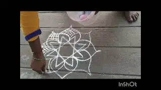 Muggu design#no dots #easy