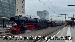 Stoomtreinen op volle vaart. De 23 076 en 23 071 trekken weer door Nederland.