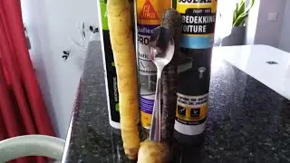 tuto  utiliser un légumes , pomme de terre , une carotte , et pas de pistolet a silicone .