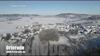 Orferode im Winter von oben(drohnenflug) Bad Sooden-Allendorf  im Werra-Mei&szlig;ner Kreis, Februar 2021