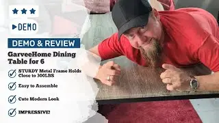 Demo and Review - GarveeHome Sturdy Metal Frame Dining Table for 6