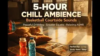 5 Hour Chill Basketball Courtside Ambience  Peaceful Dribbling, Sneaker Squeaks & Relaxing ASMR