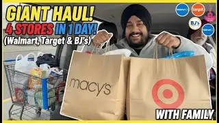 GIANT Shopping HAUL! 4 Stores in 1 Day (Walmart, Target, Macy's & BJ's) with Family!