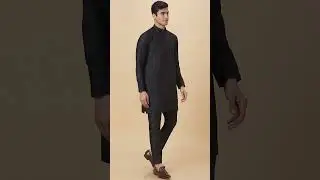 Black pintuck cotton kurta | QALA men's ethnic wear