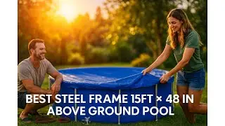 🏊 Крышка для бассейна Blue Wave Gold Oval | Лучший надземный бассейн со стальным каркасом 15 футо...