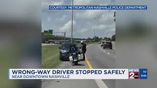 Wrong-way driver stopped safely near downtown Nashville