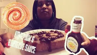 HONEY BUN & BBQ SAUCE CHALLENGE?!! #challenge #virgoqueentee 도전 먹방