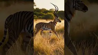 Гибрид тигра и антилопы🐅🦌 #необычныеживотные #животныймир #гибриды