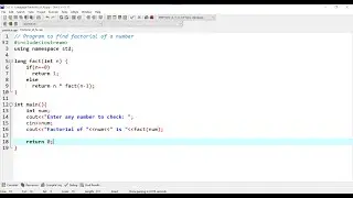 C++ Program to Find Factorial of a Number || C++ Programming - For Beginner (just in 2 minute)