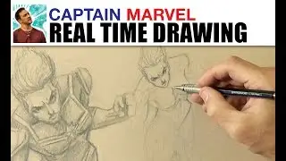 Real Time Captain Marvel Drawing