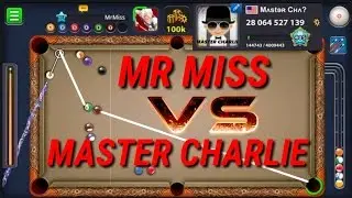 8 Ball Pool | MR MISS VS MASTER CHARLIE LEVEL 404 | Indirect Bank Trick Shots  [No Hacks/Cheats] HD