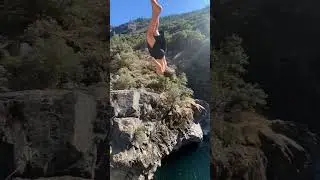 Huge cliff jump off a platform!!!😳🤯