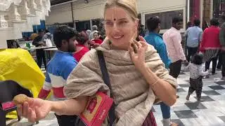 Morning darshan at Krishna Balaram Mandir and distribution of sweets at the temple!