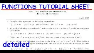 MATH TUTORIAL SHEET 3 2025
