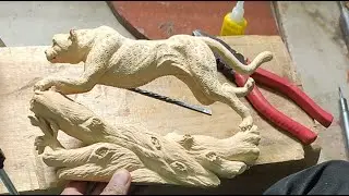 &ldquo;Final Reveal! Realistic Cheetah Wood Carving | Hand Carved from Wood (Part 16