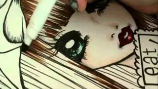 Dark Alice Copic and Crayola marker drawing