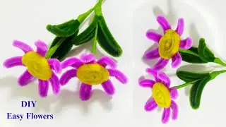 DIY Easy Flowers | easy way to make Easy Flowers out of Pipe Cleaner | Easy Pipe Cleaner Flower