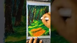 Drawing Forest - oil pastel kids #sketchbook #drawing #art #fypシ