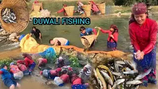 DUWALO FISHING IN AADHIKHOLA RIVER // FISHING IN 🇳🇵BUDUNA MACCHA,KATLE MACCHA,BAAM MACCHA