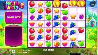 SLOT OYUNLARI || FRUIT PARTY 2 || B&Uuml;Y&Uuml;K KAZAN&Ccedil; GELDİ !