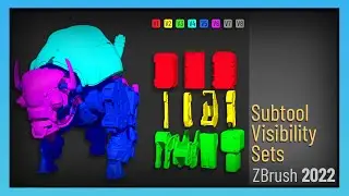 ZBrush 2022 - Subtool Visibility Sets! Set visibility of specific subtools with a button click!