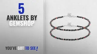 Top 10 Gemshop Anklets [2018]: RED AND BLACK BEADED IN STERLING SILVER 92.5 ANKLETS FOR WOMEN