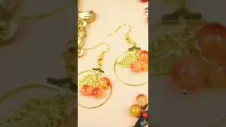 Cute 🥰 Berry earrings with jade beads #handmade #diy #shorts