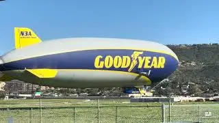 Goodyear Blimp N3A at Gillespie Field Airport - Take Off 2/1/26
