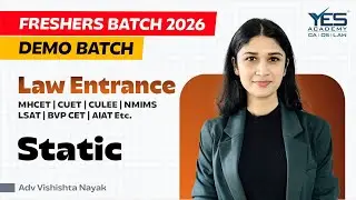 Law Entrance Exams 2026 | Static GK Lecture 01 | Adv. Vishishta Nayak