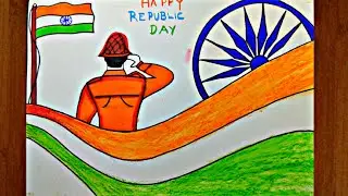 Republic Day Drawing for Beginners 🇮🇳 | Easy 26 January Drawing Step by Step