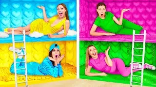 Секретные Домики под Кроватью Четыре Цвета Челлендж | Креативные Лайфхаки Для Декора Fun Teen