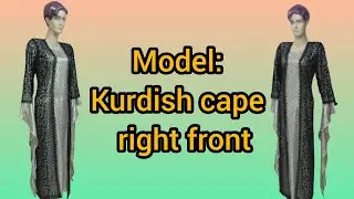 Persian Kurdish style sewing| Kurdish women's clothing sewing |Kurdish cape model, right front&zwnj;