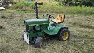 Mowing tall feild with John deere 140 with custom Hydraulic haban sickle bar 