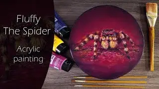 Spider Acrylic painting - Fluffy The Spider