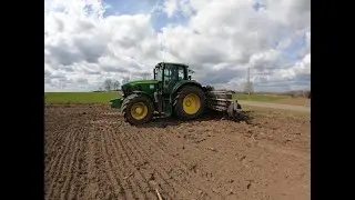 Wiosenny siew pszenicy. John deere 7430 + siewnik Mazur 4 metry. Podlasie