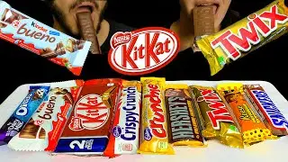 Most Popular Candy Bars (Which ones did we miss?) | ASMR Eating MUKBANG 먹방 (No talking)