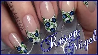Rosen French Stamping Nageldesign einfach selber machen / Blumen Nägel / Flower Nail Art