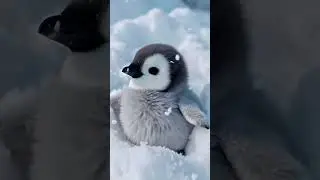 Tiny penguin stuck in snow! 🐧❄️ #penguin #shortvideo #funnyvideo