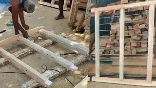 Wooden Window frames- with  grill attach indian style. building strong