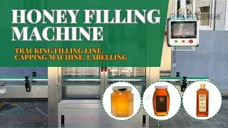 HONEY FILLING MACHINE / 2 HEAD LIQUID FILLER / TRACKING FILLING / CAPPING & LABELING PRODUCTION LINE
