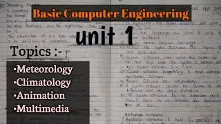 Meteorology, Climatology, Animation, Multimedia 🔥 | Unit 1 | (B. C. E) | Rgpv | Complete Course✅