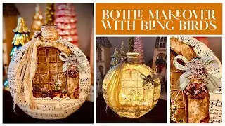 Upcycle Bottle with Hummingbird | DIY Bottle with Bling