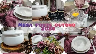 MESA POSTA DE OUTONO BORDÔ/PARA SOPAS OU CALDOS!