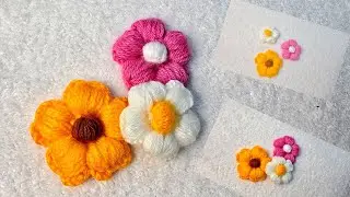 Crochet Puff Flowers | Easy crochet flower for beginners - Crochet puff stitch Daisy /#crochetflower